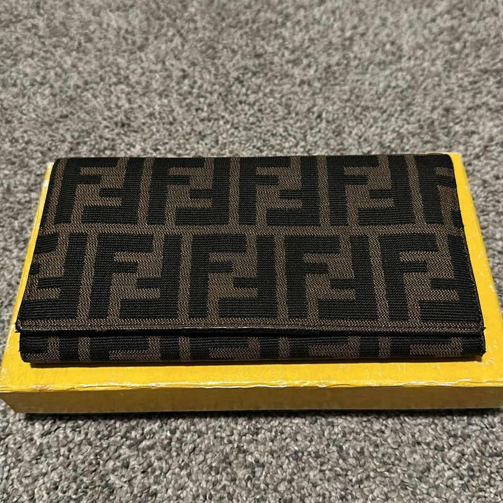 Authentic Fendi Zucca FF Coated Canvas Continental Wallet Tobacco Moro - Picture 4 of 14